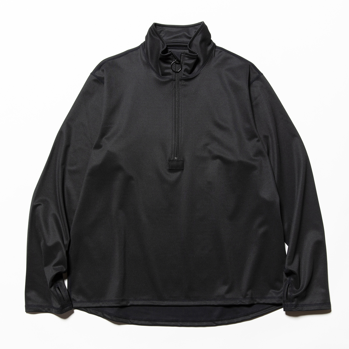 Twill Knit Half Zip Off Black