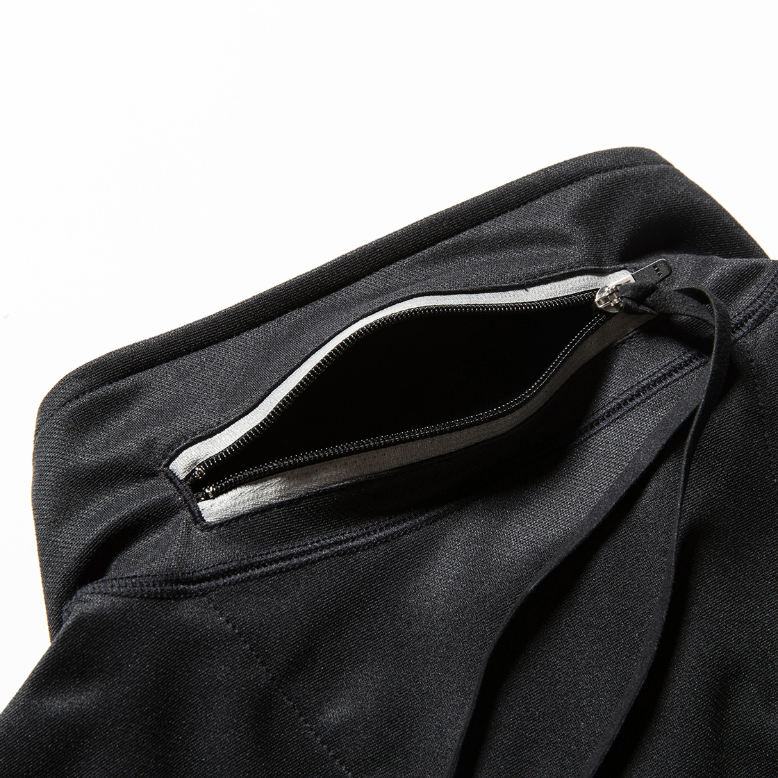 Twill Knit Half Zip Off Black