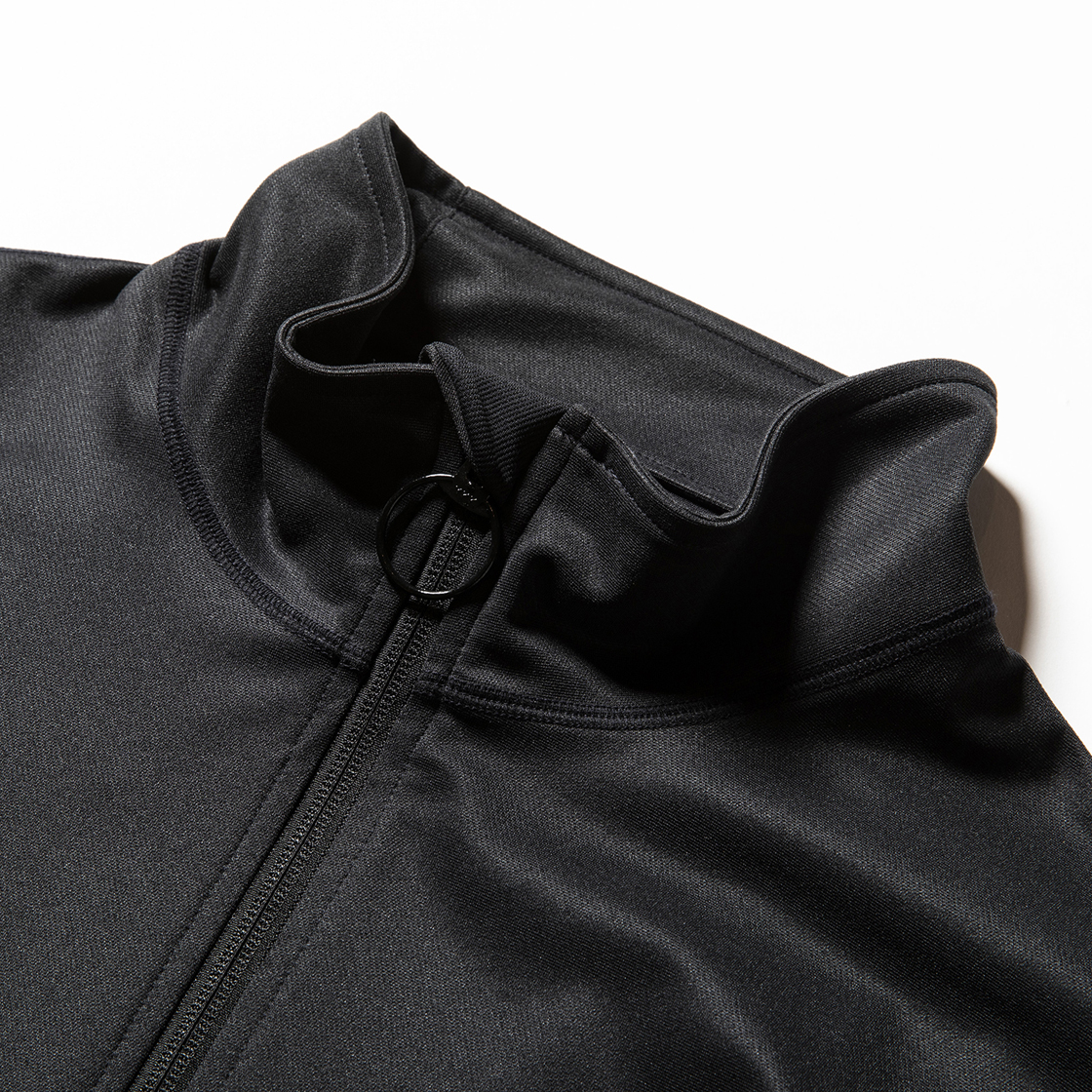 Twill Knit Half Zip Off Black