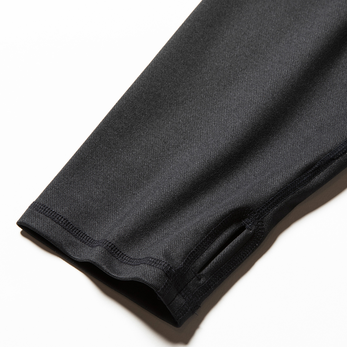 Twill Knit Half Zip Off Black