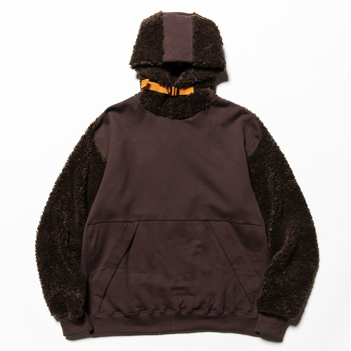 Pile Function Hoodie Brown