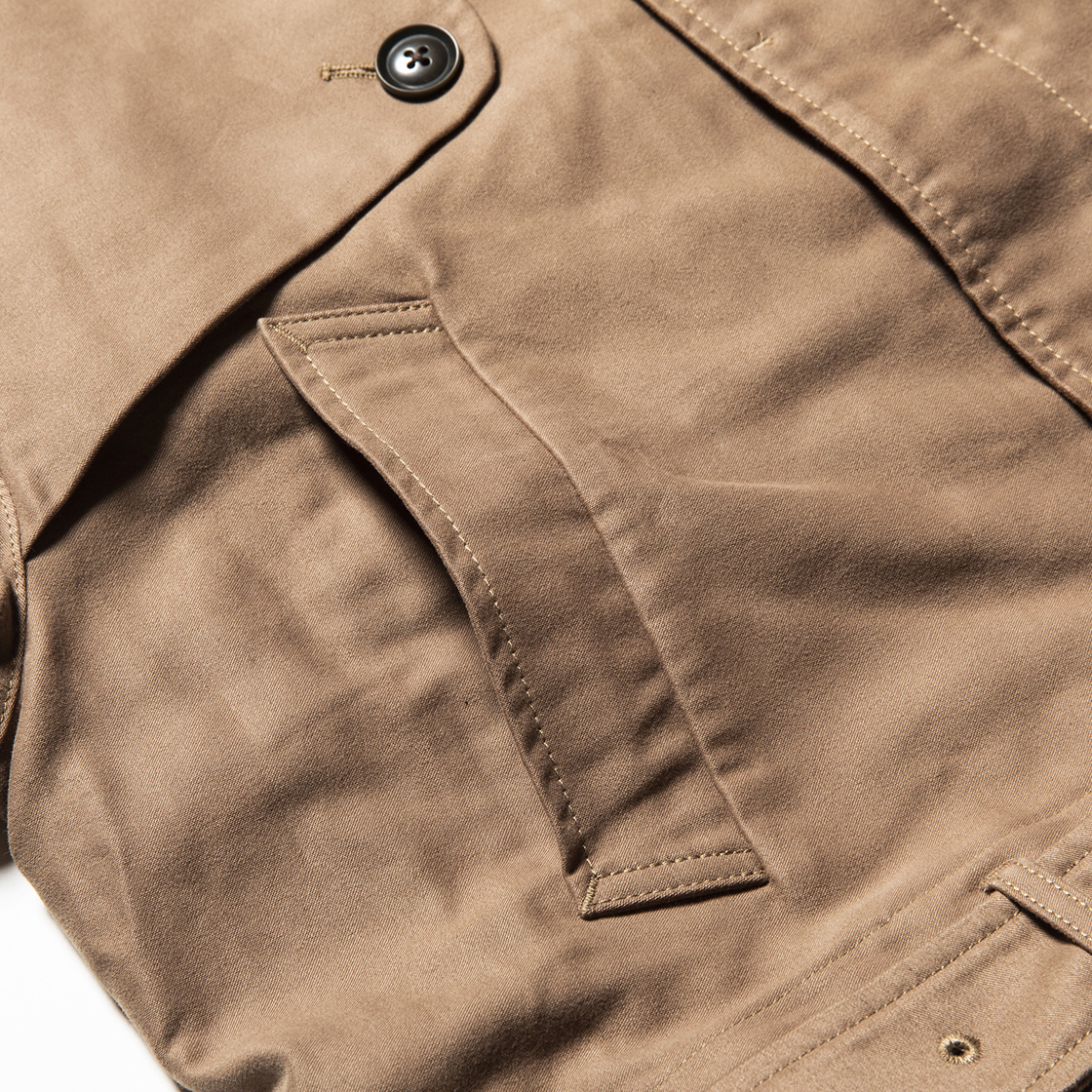 Moleskin Split Over Coat Fawn