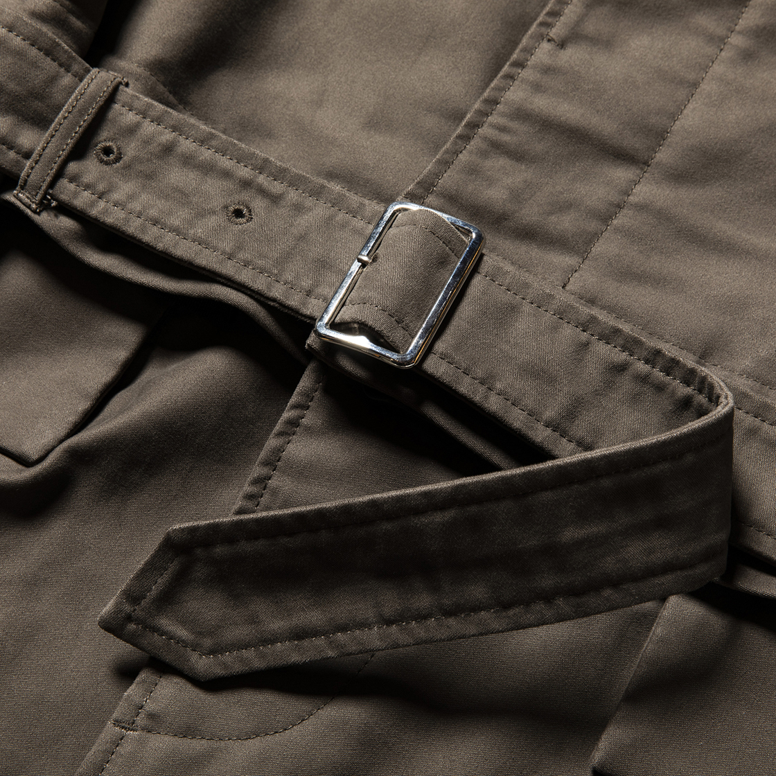 Moleskin Split Over Coat Olive