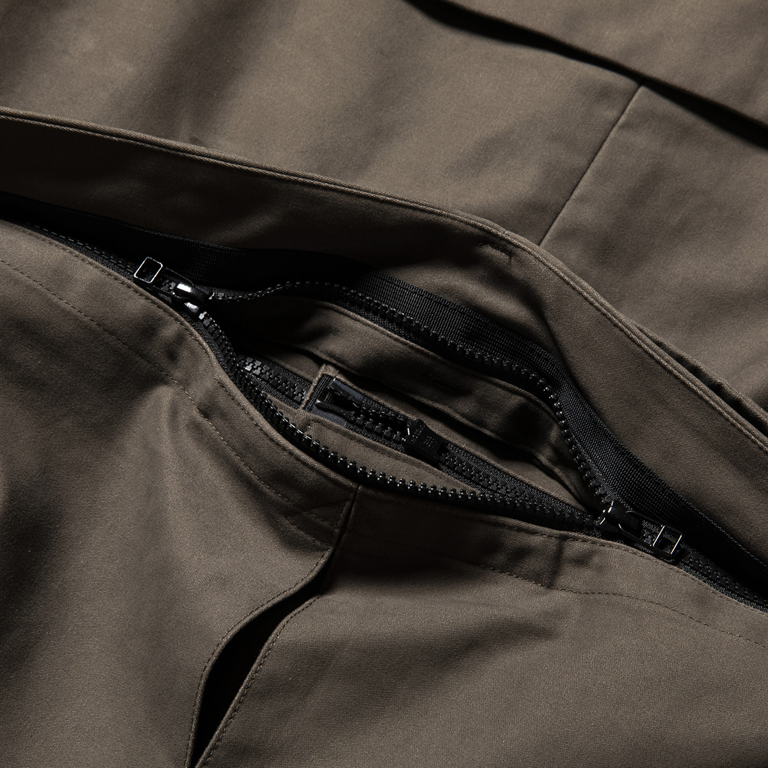 Moleskin Split Over Coat Olive