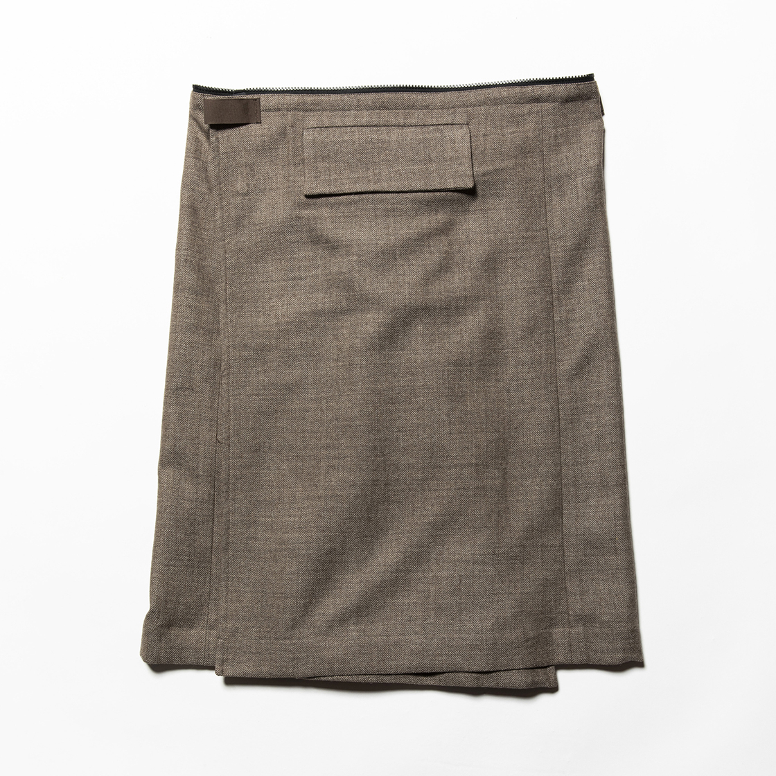 Alpaca Herringbone Split Over Coat Beige