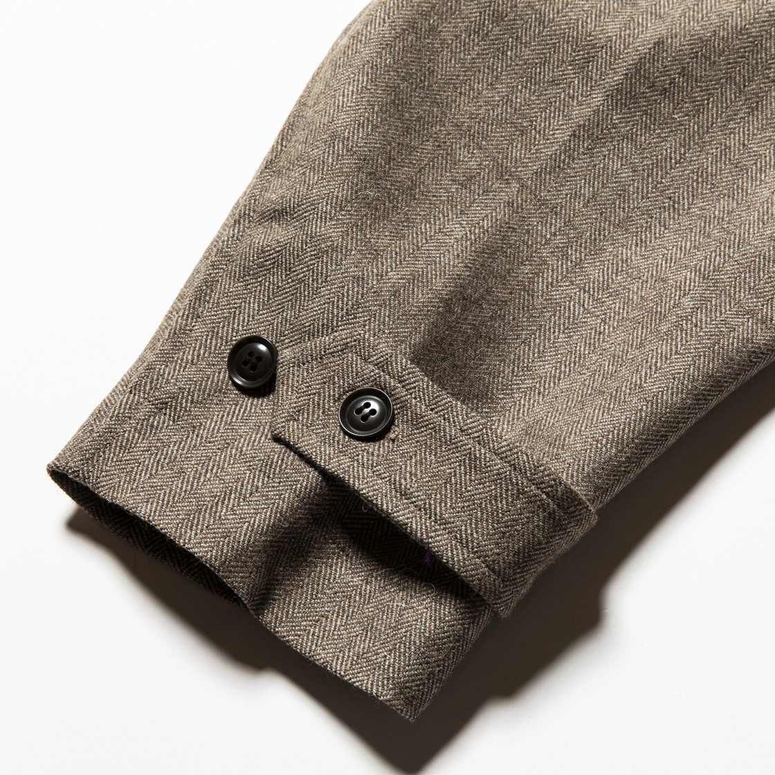 Alpaca Herringbone Split Over Coat Beige