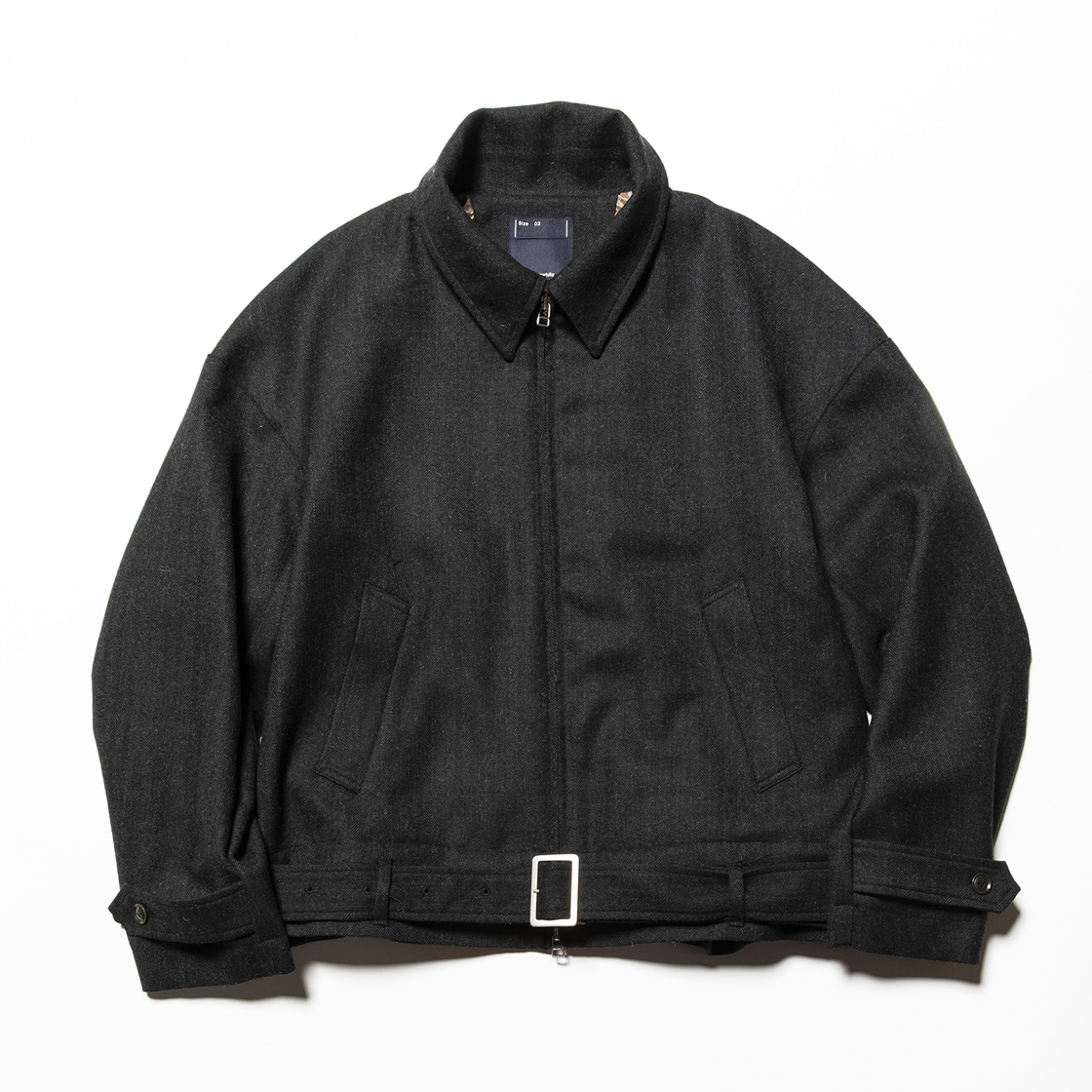 Alpaca Herringbone Split Over Coat Coal