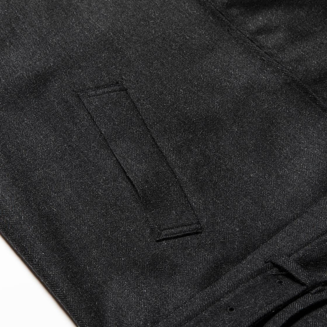 Alpaca Herringbone Split Over Coat Coal