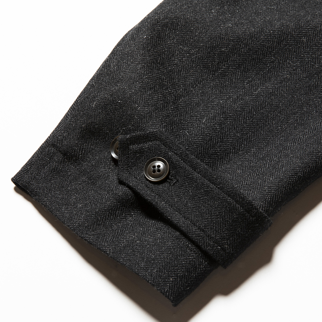 Alpaca Herringbone Split Over Coat Coal