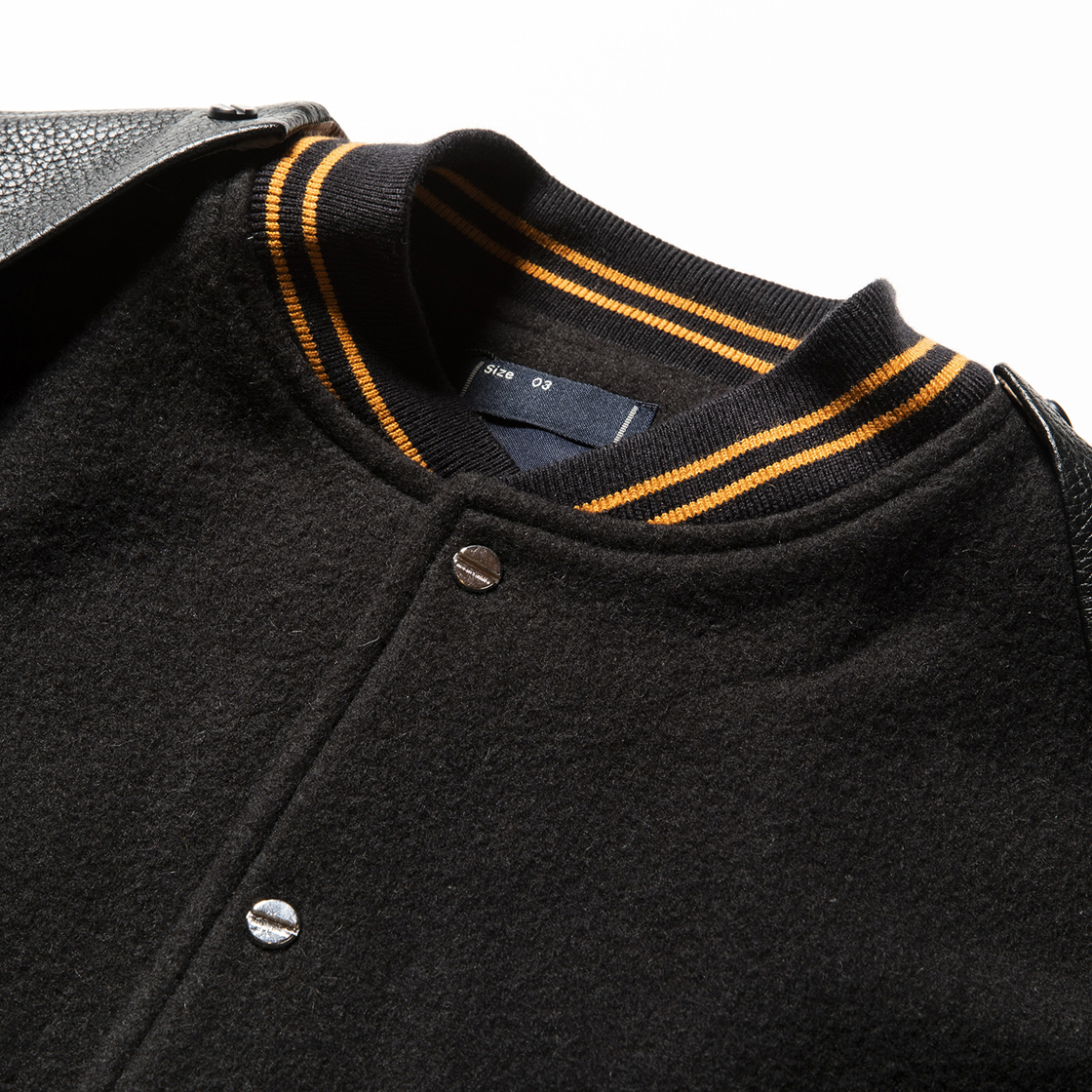Retro Fleece Melton Varsity Jackets C.Blue