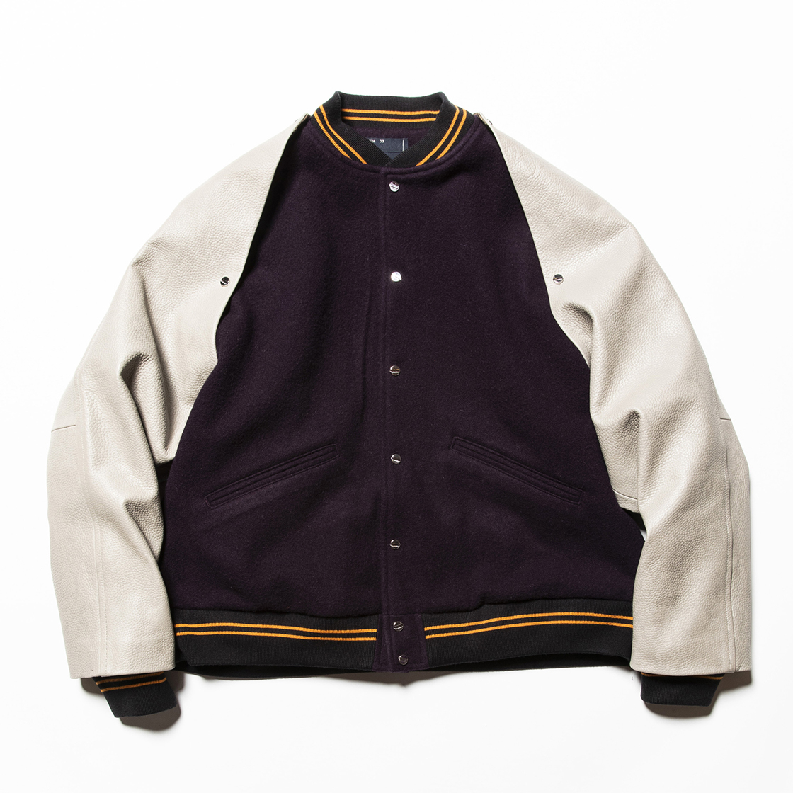 Retro Fleece Melton Varsity Jackets D.Purple