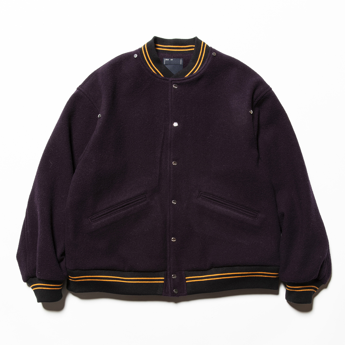 Retro Fleece Melton Varsity Jackets D.Purple