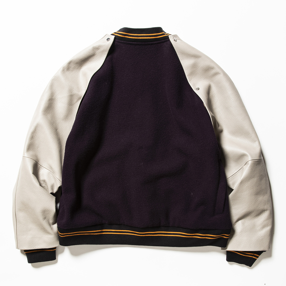 Retro Fleece Melton Varsity Jackets D.Purple