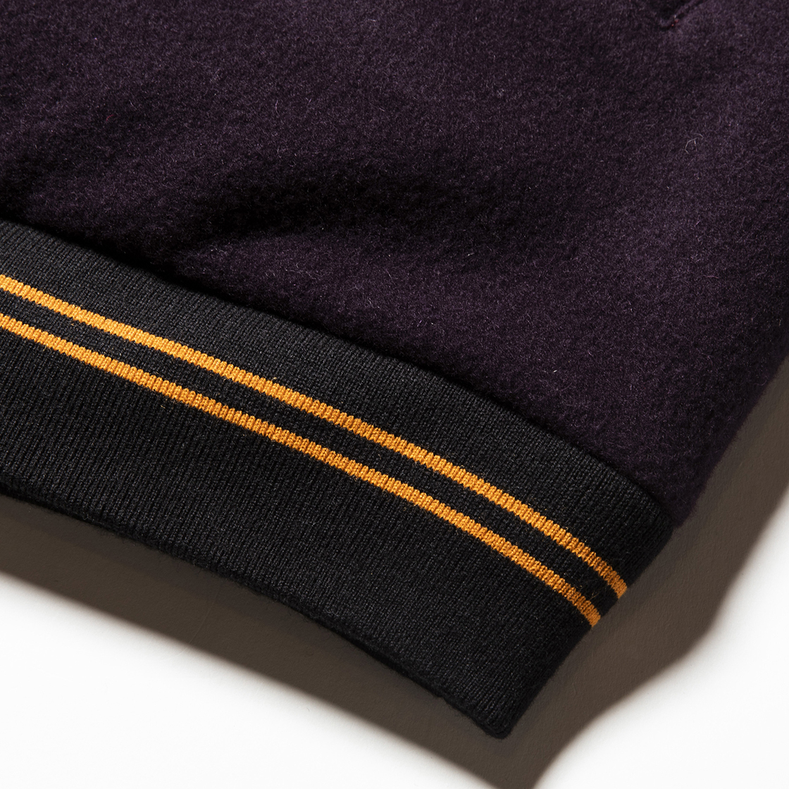 Retro Fleece Melton Varsity Jackets D.Purple