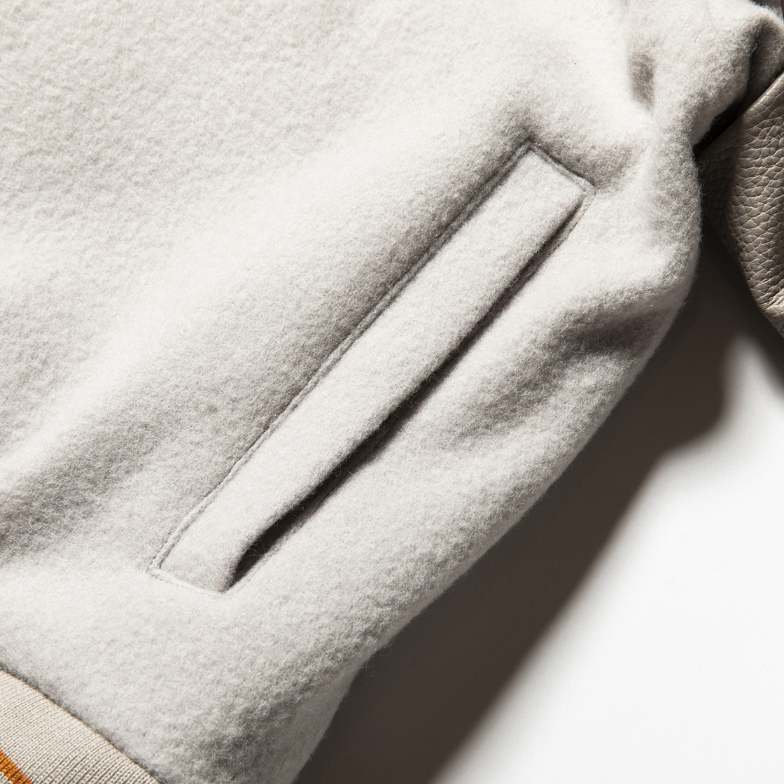 Retro Fleece Melton Varsity Jackets G.White