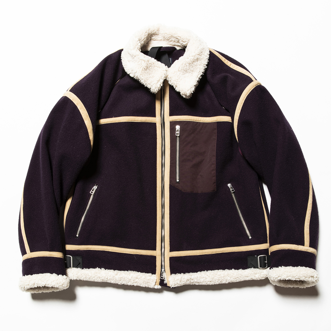 Retro Fleece Melton B3 D.Purple