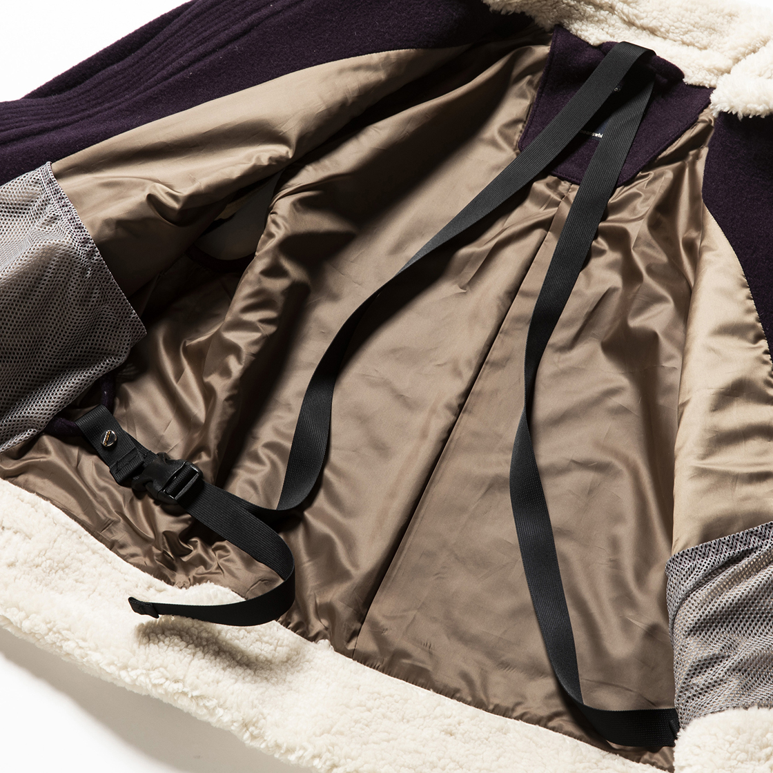 Retro Fleece Melton B3 D.Purple