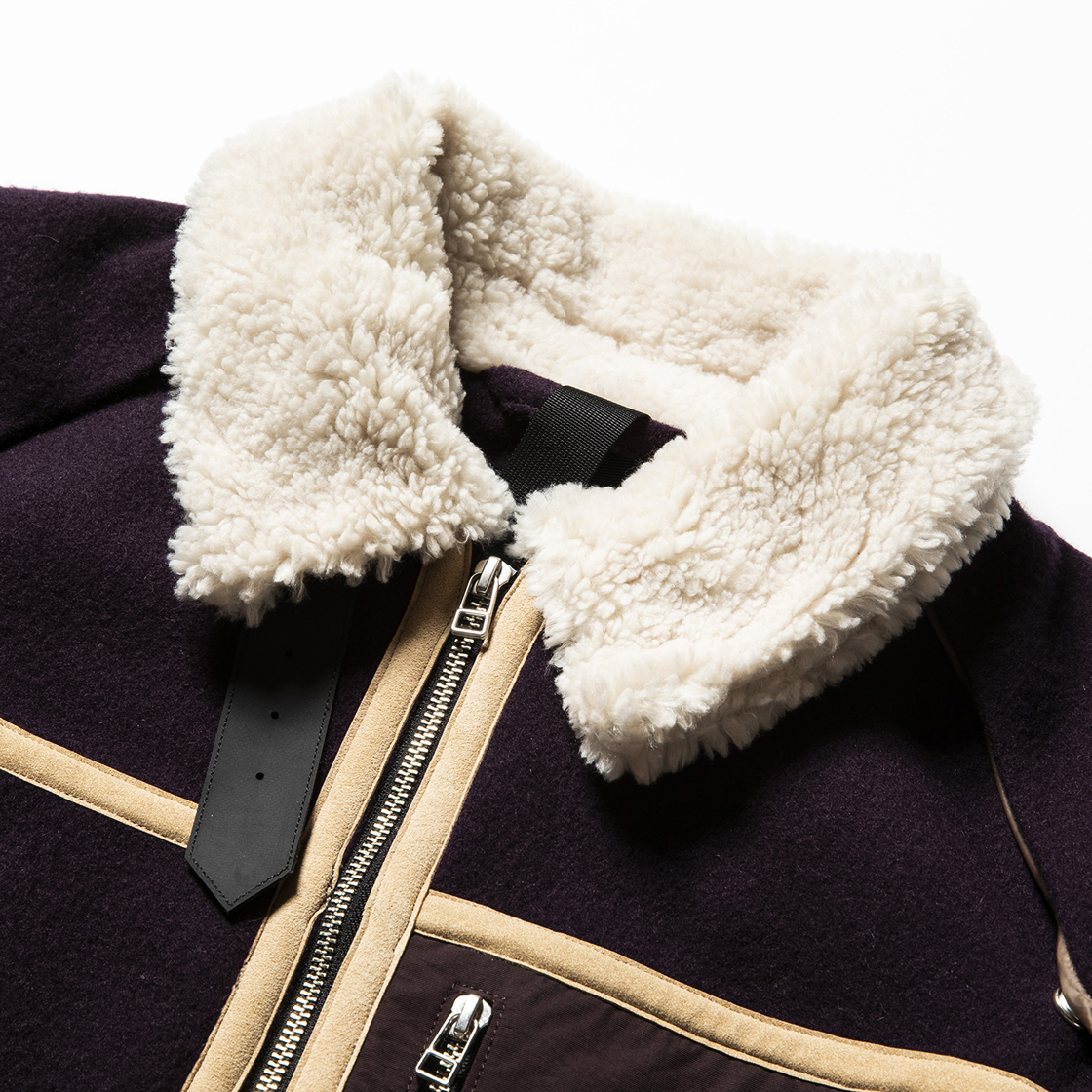 Retro Fleece Melton B3 D.Purple