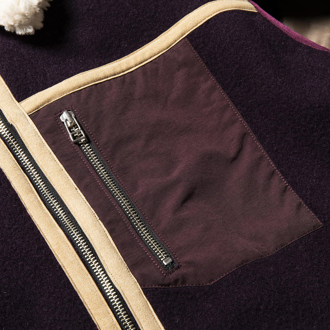 Retro Fleece Melton B3 D.Purple