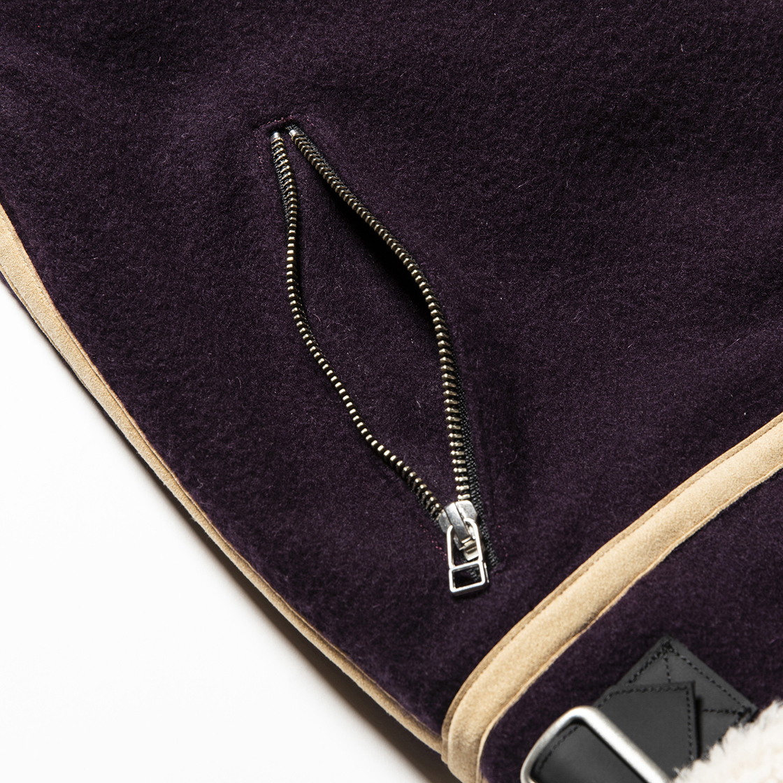 Retro Fleece Melton B3 D.Purple