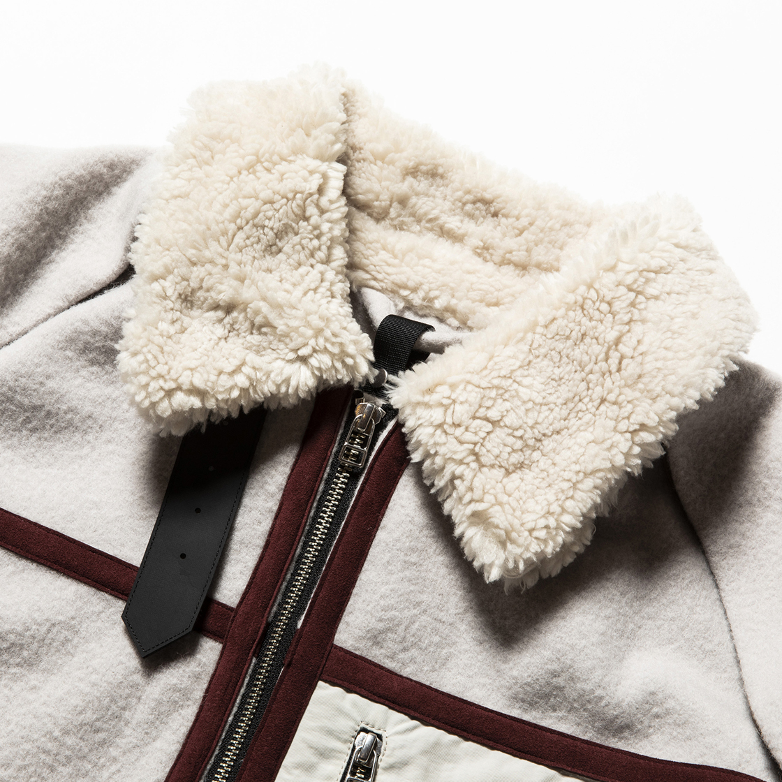 Retro Fleece Melton B3 G.White