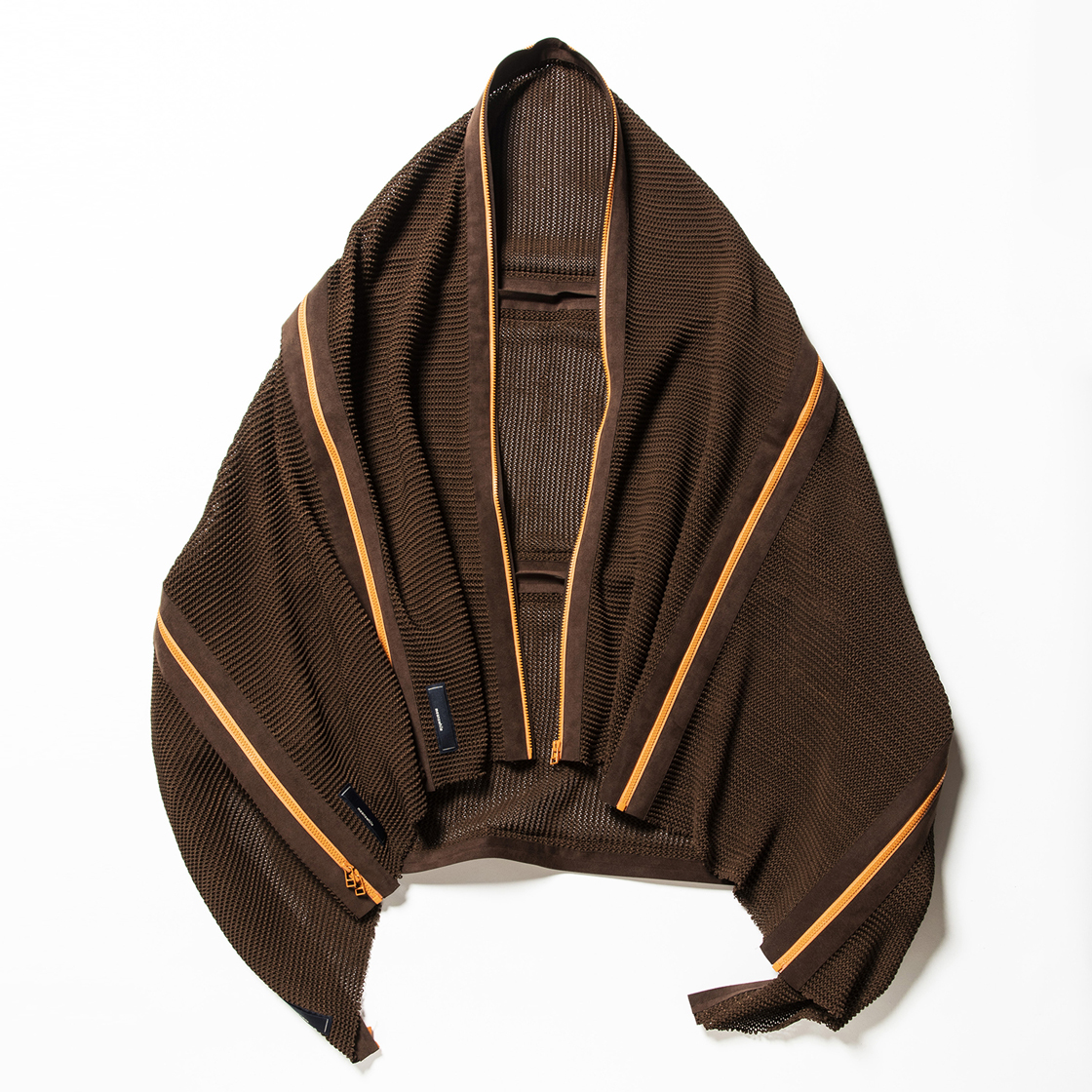 Slit Knit Unit Stole Brown