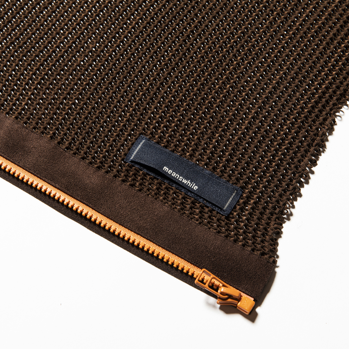 Slit Knit Unit Stole Brown