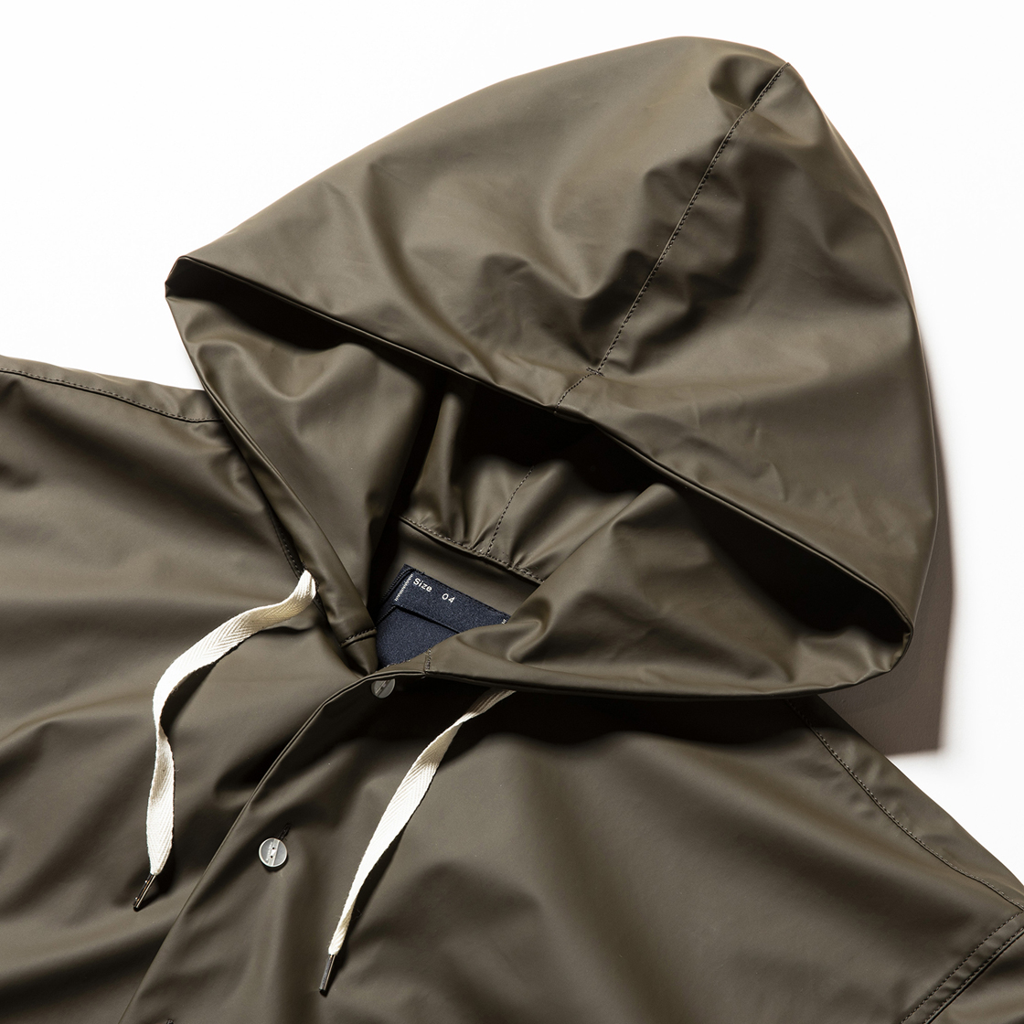 Rubber Cloth Shirts Parka Brown