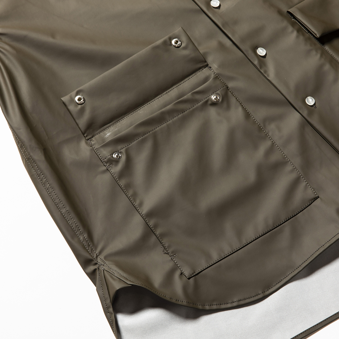 Rubber Cloth Shirts Parka Brown