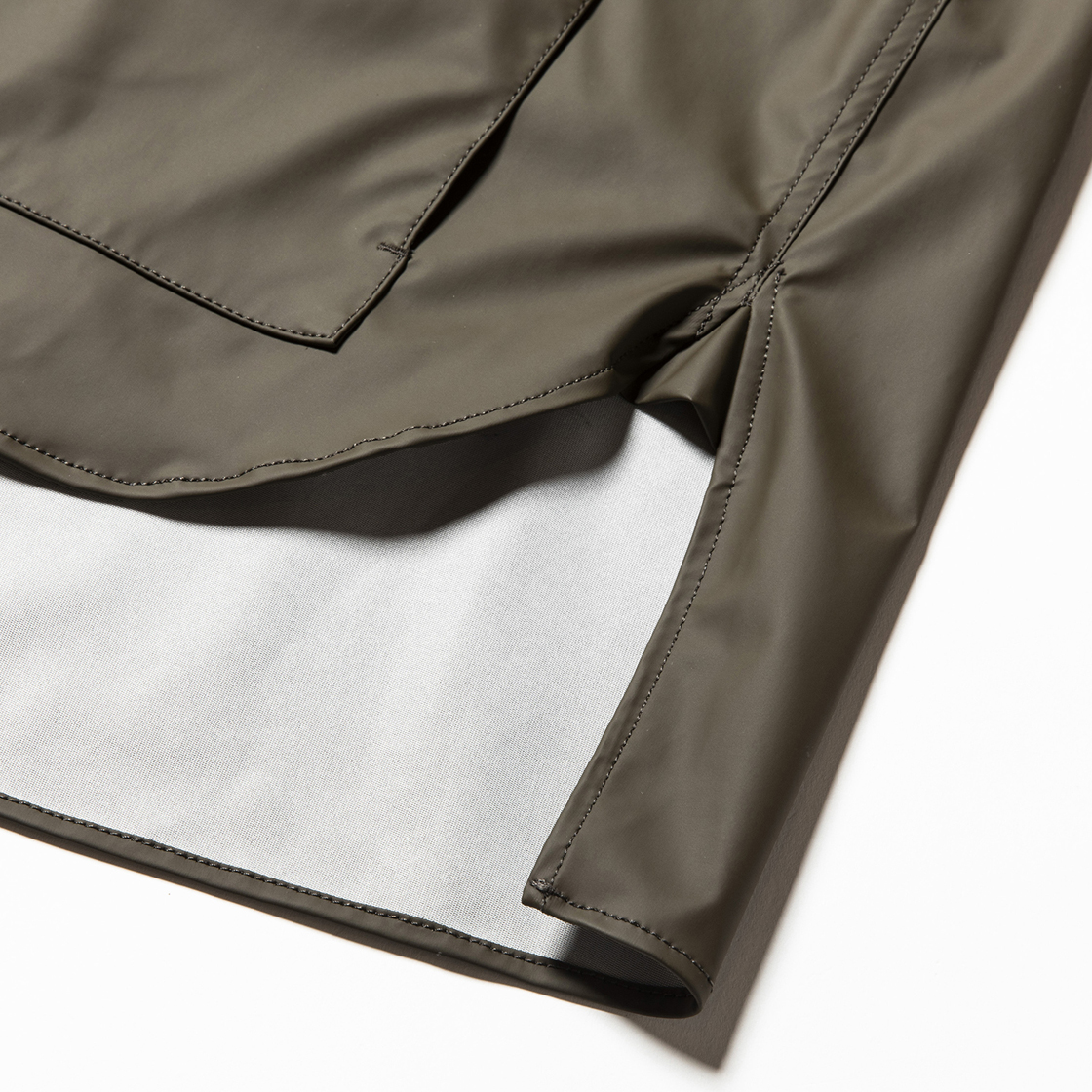 Rubber Cloth Shirts Parka Brown