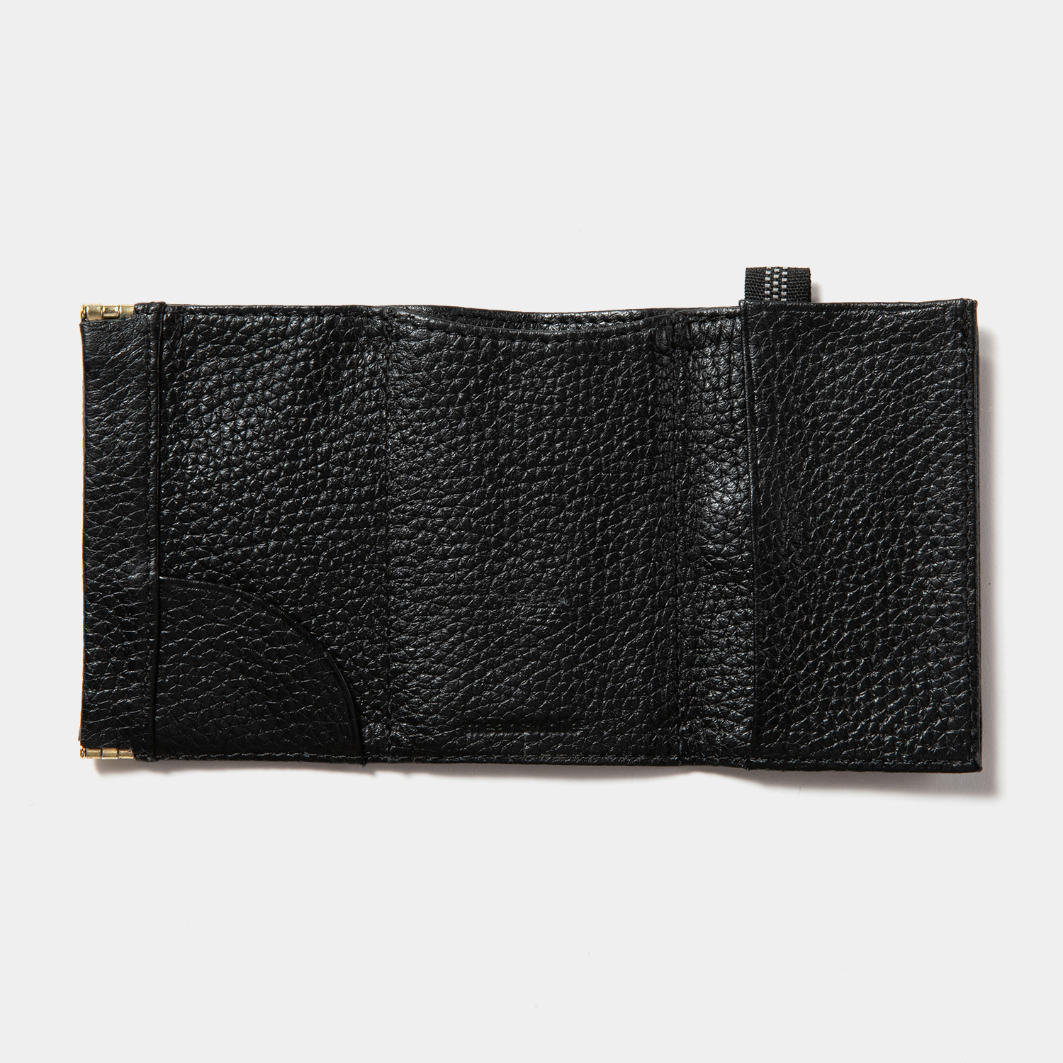 Leather Minimal Wallet / Off Black