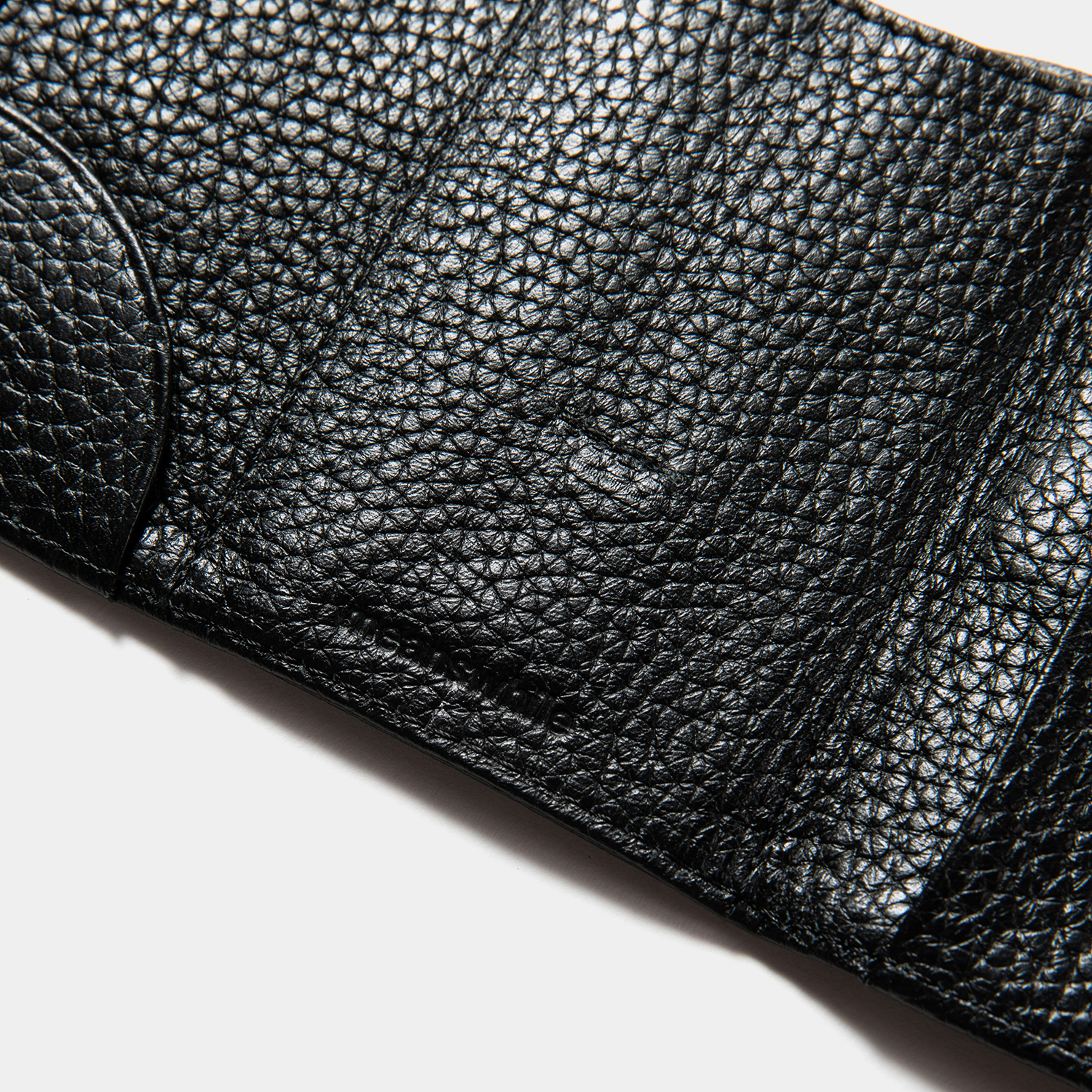Leather Minimal Wallet / Off Black