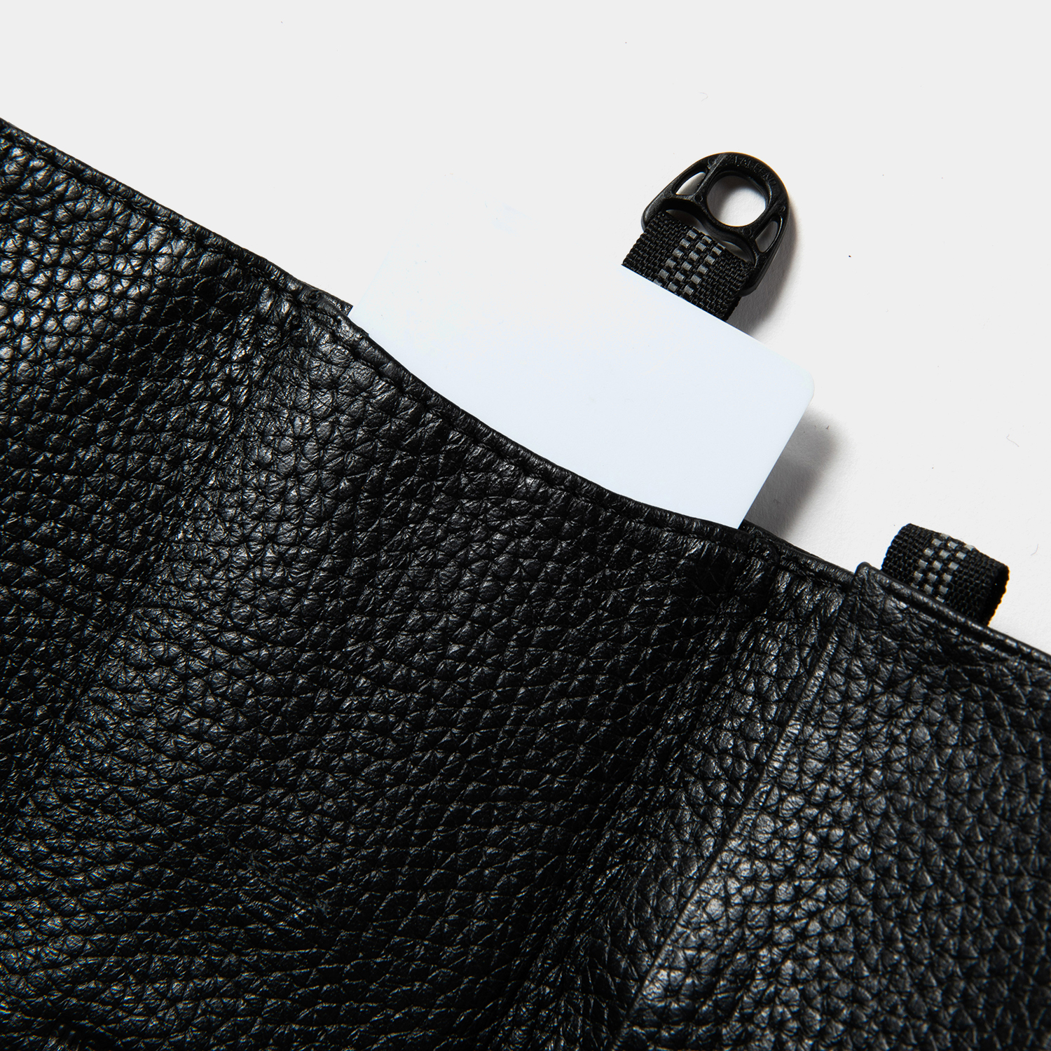 Leather Minimal Wallet / Off Black