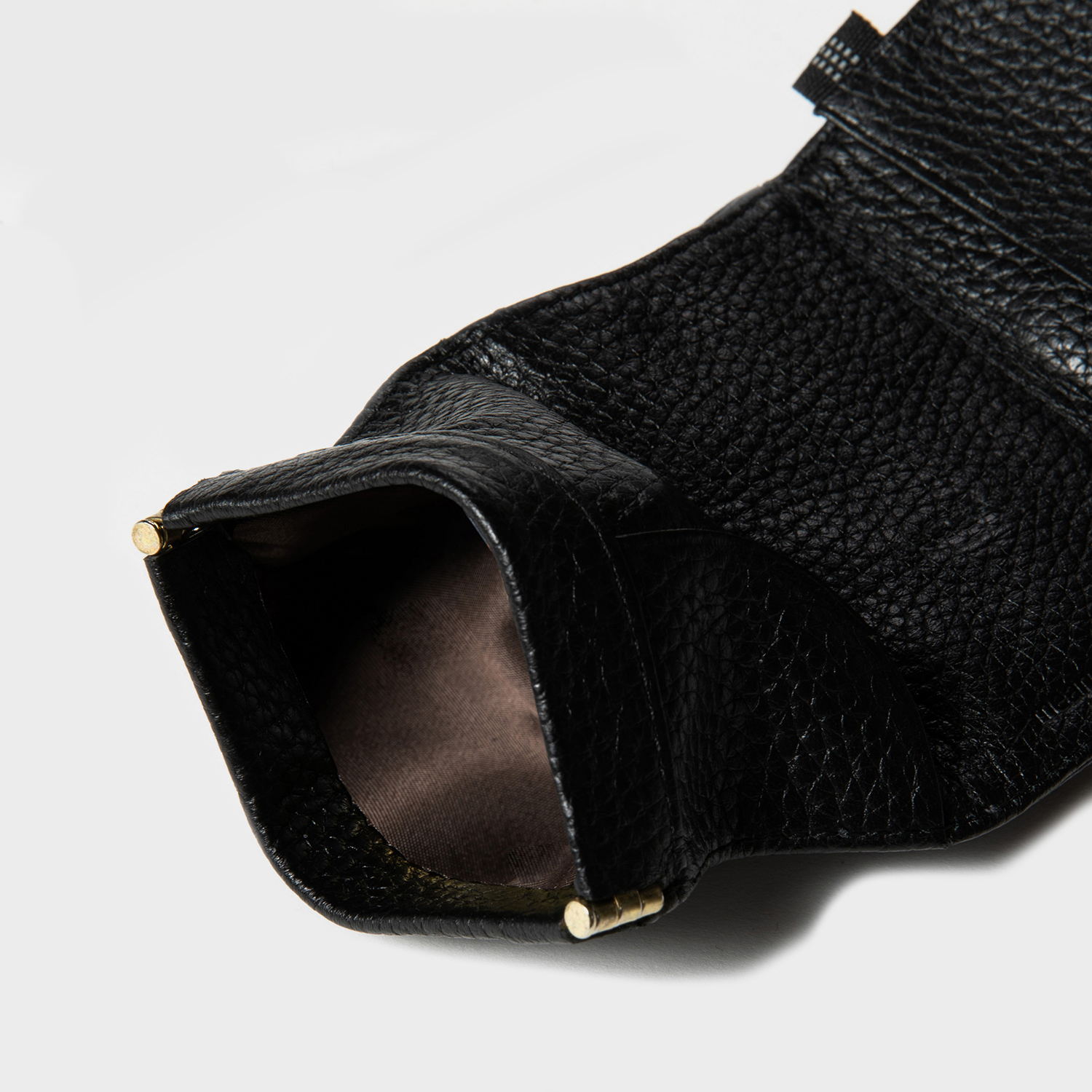 Leather Minimal Wallet / Off Black