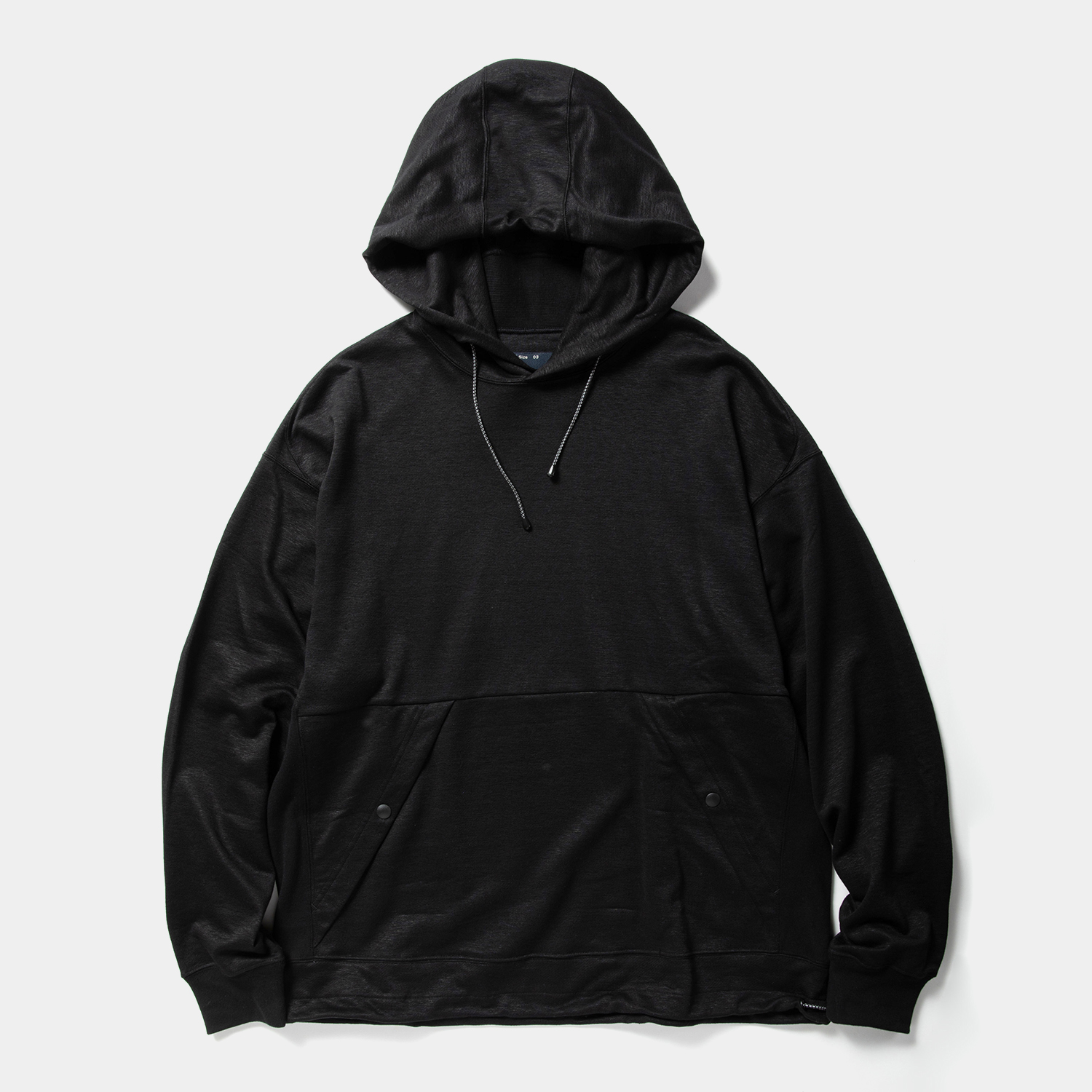 Ice Linen Loopback Hoodie / Off Black