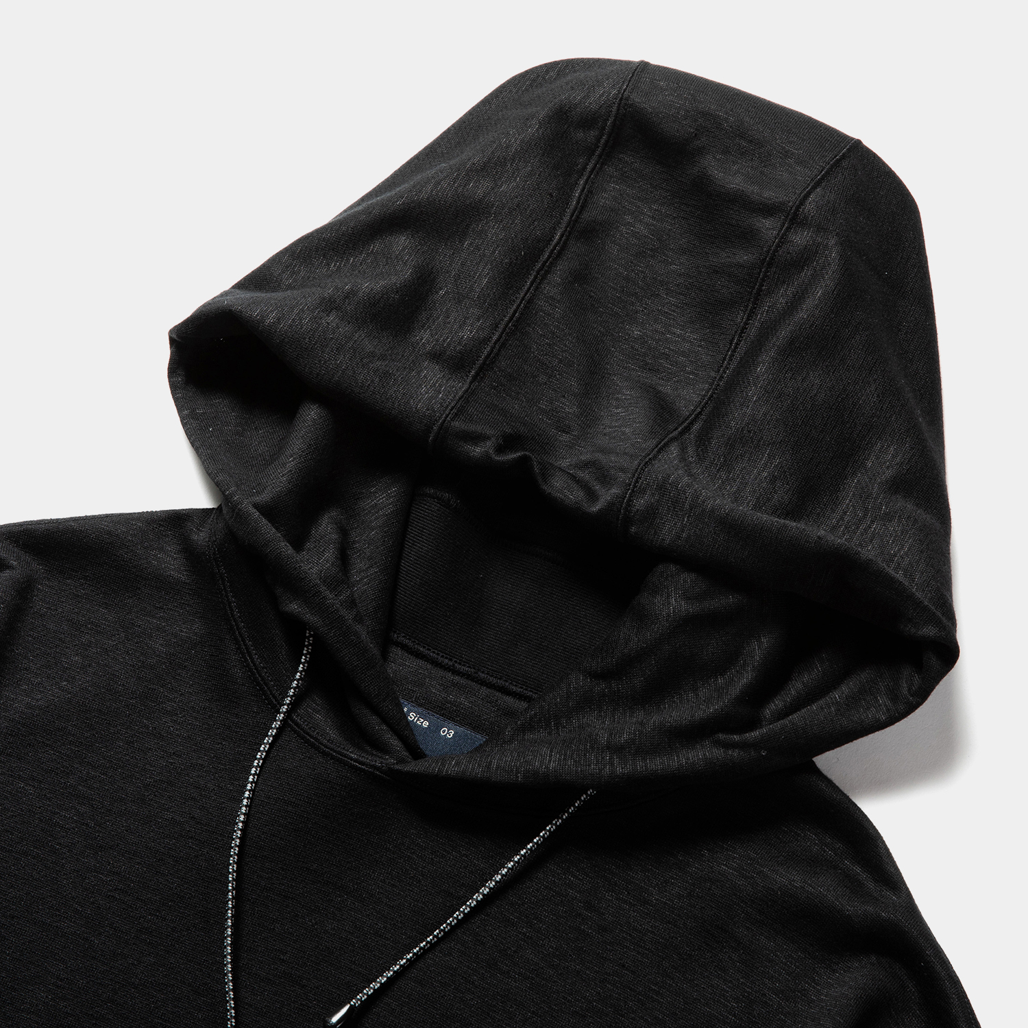 Ice Linen Loopback Hoodie / Off Black