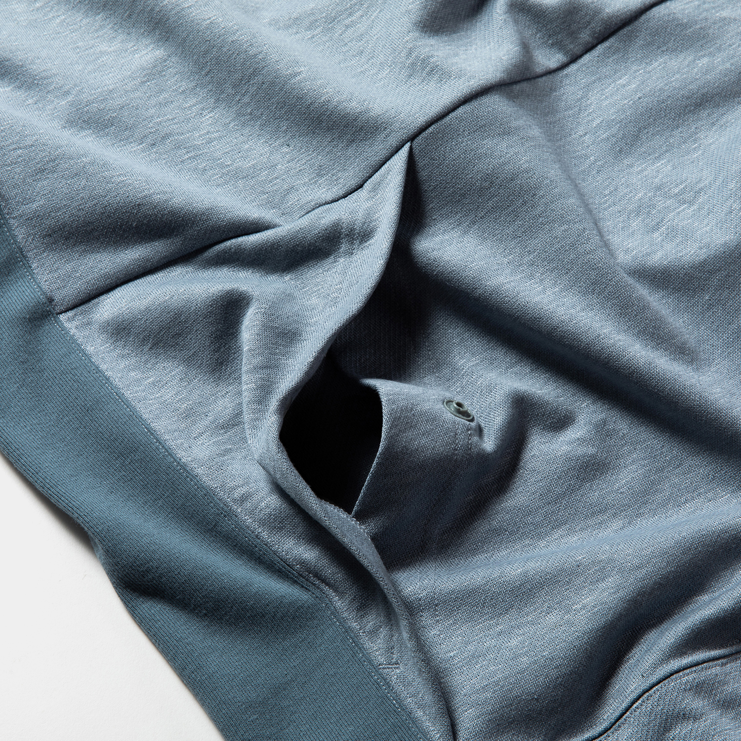Ice Linen Loopback Hoodie / Sax