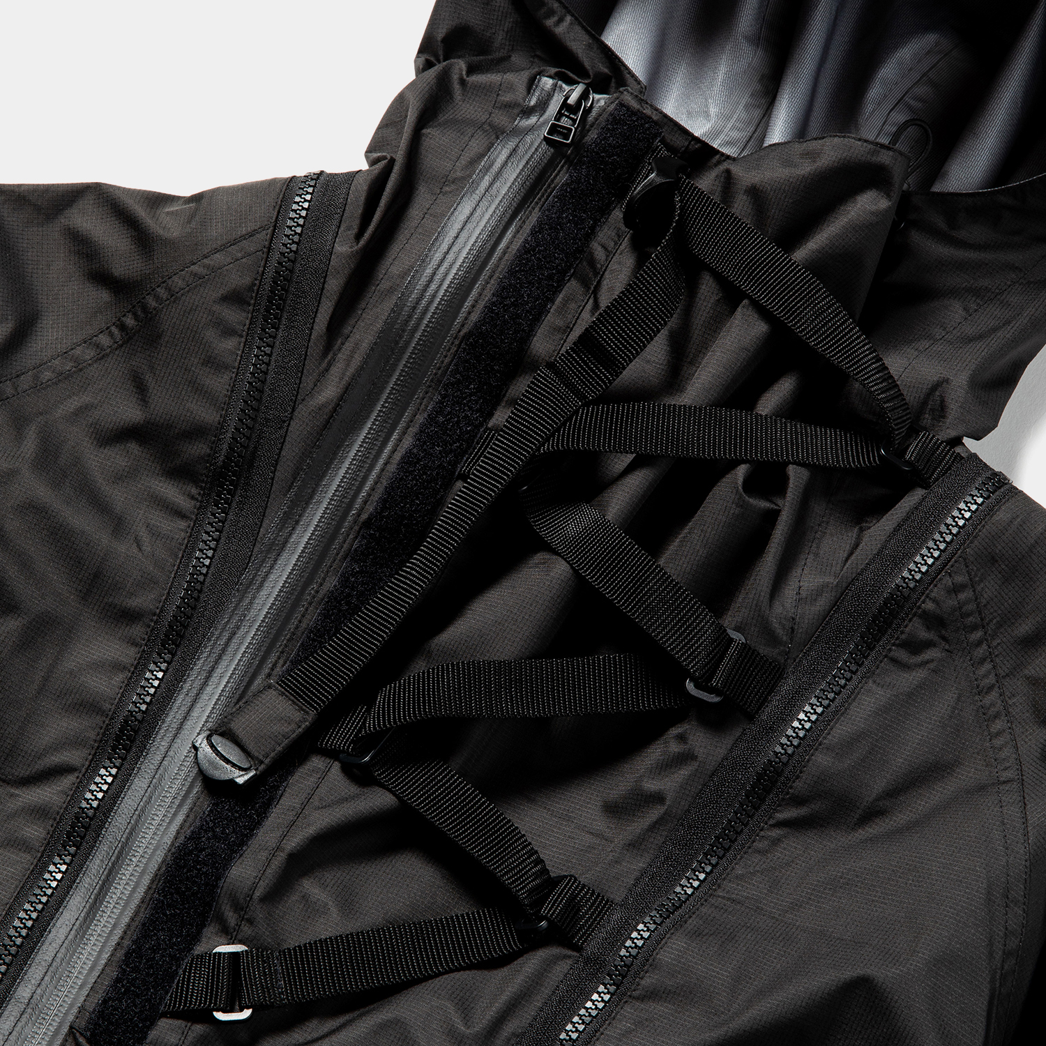 Air Circulation System Rain Jacket / Off Black