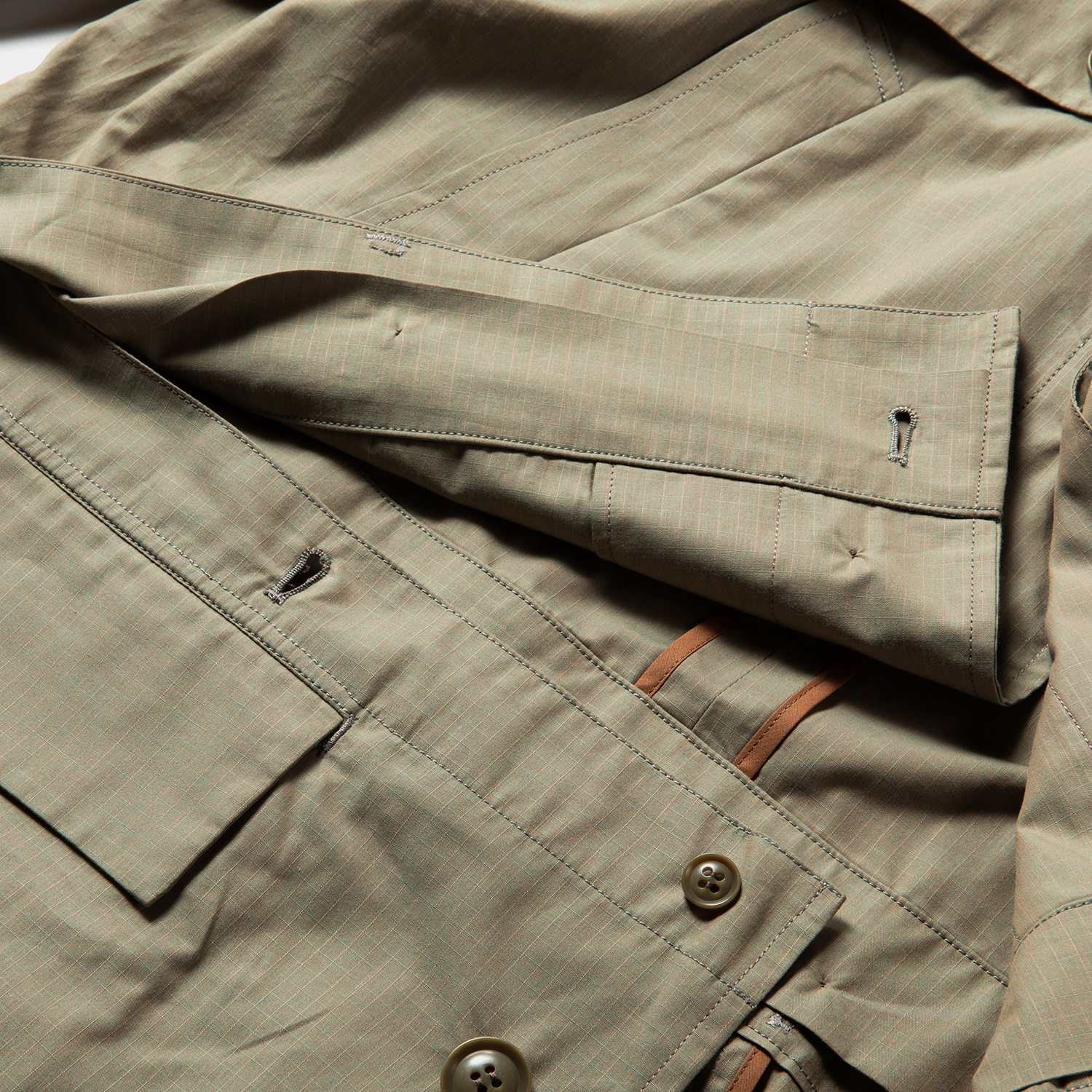 Iridescent Split Over Coat / Khaki