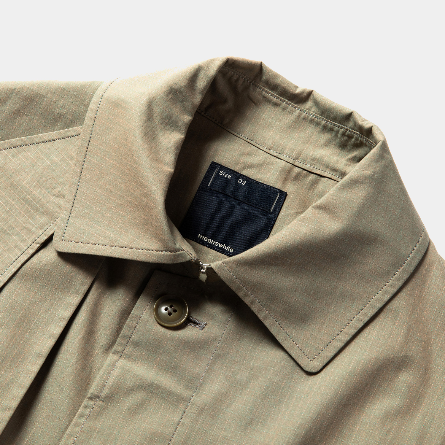 Iridescent Split Over Coat / Khaki