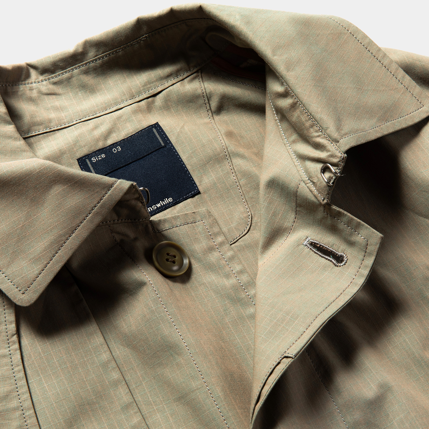 Iridescent Split Over Coat / Khaki