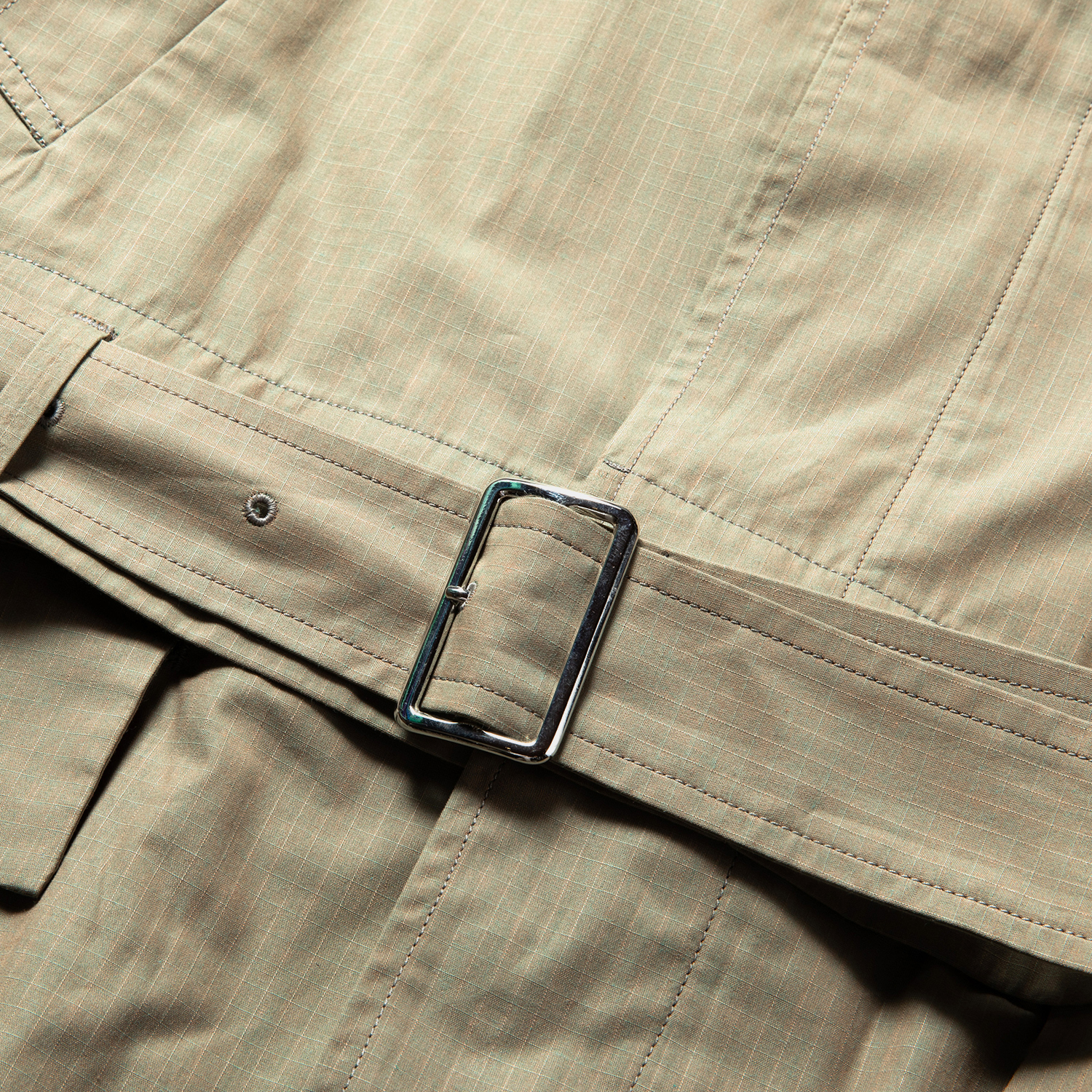 Iridescent Split Over Coat / Khaki