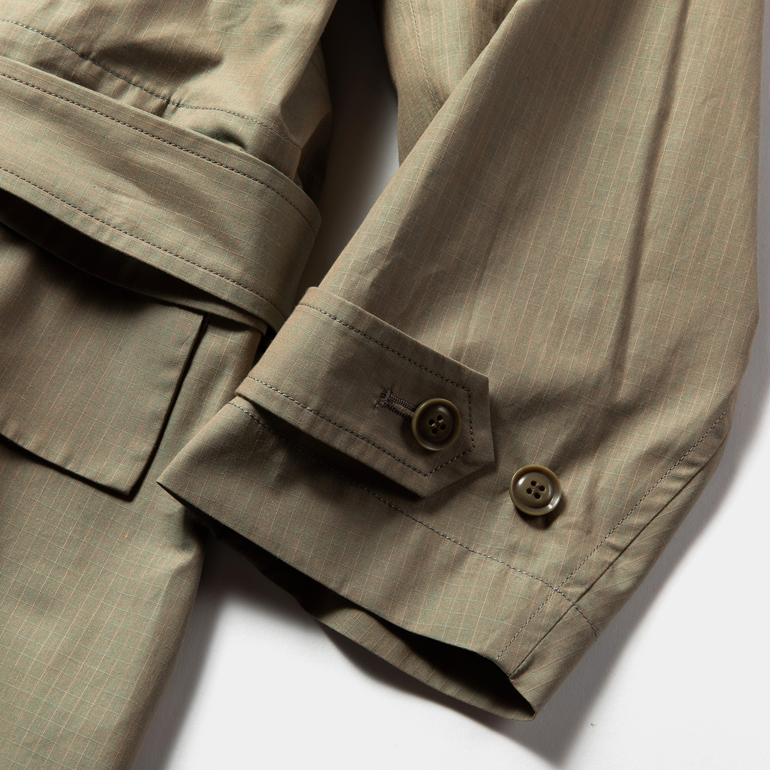 Iridescent Split Over Coat / Khaki