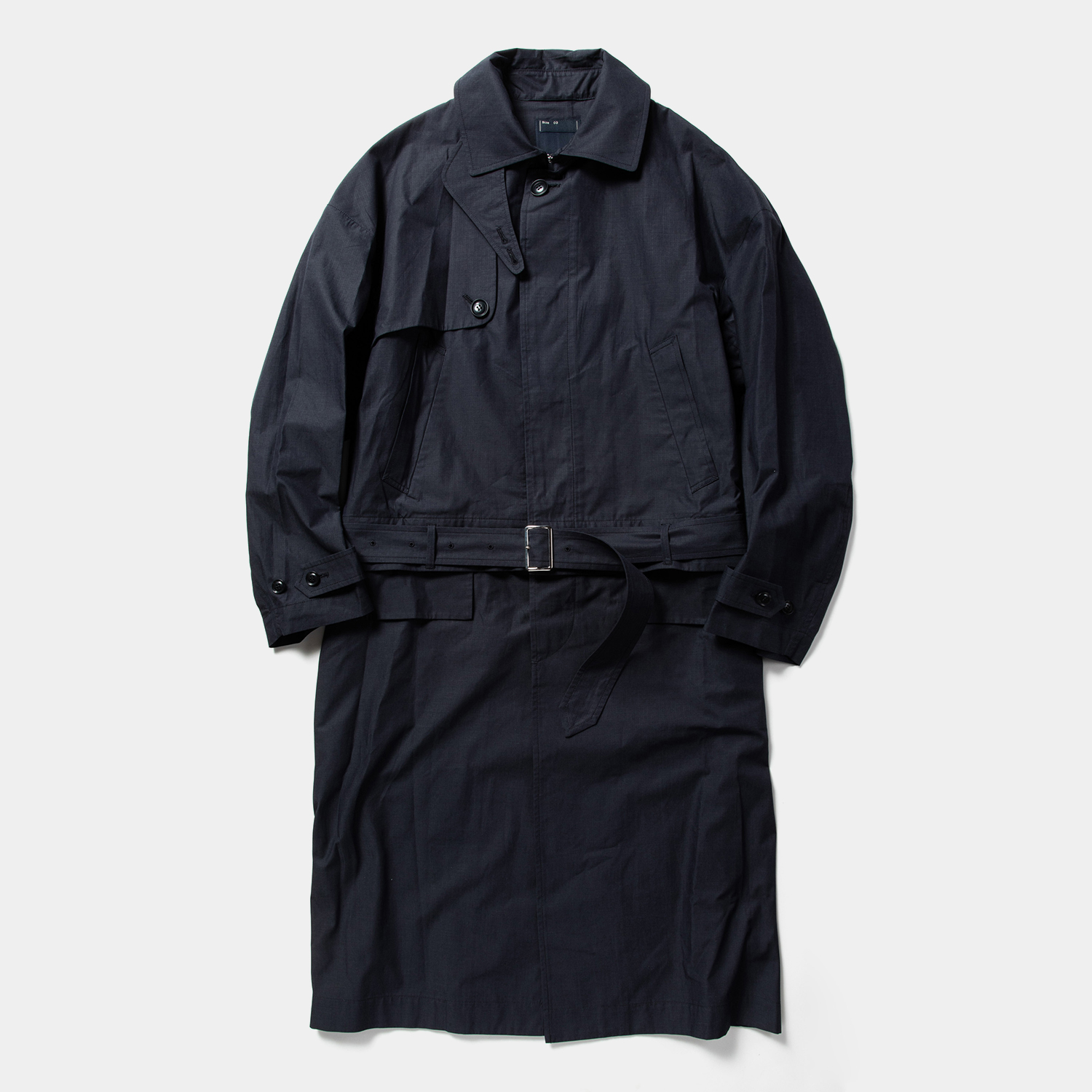 Iridescent Split Over Coat / Navy