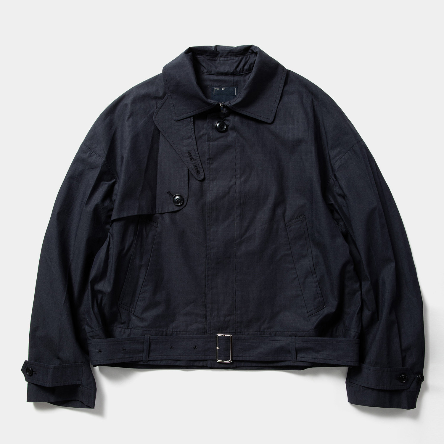Iridescent Split Over Coat / Navy