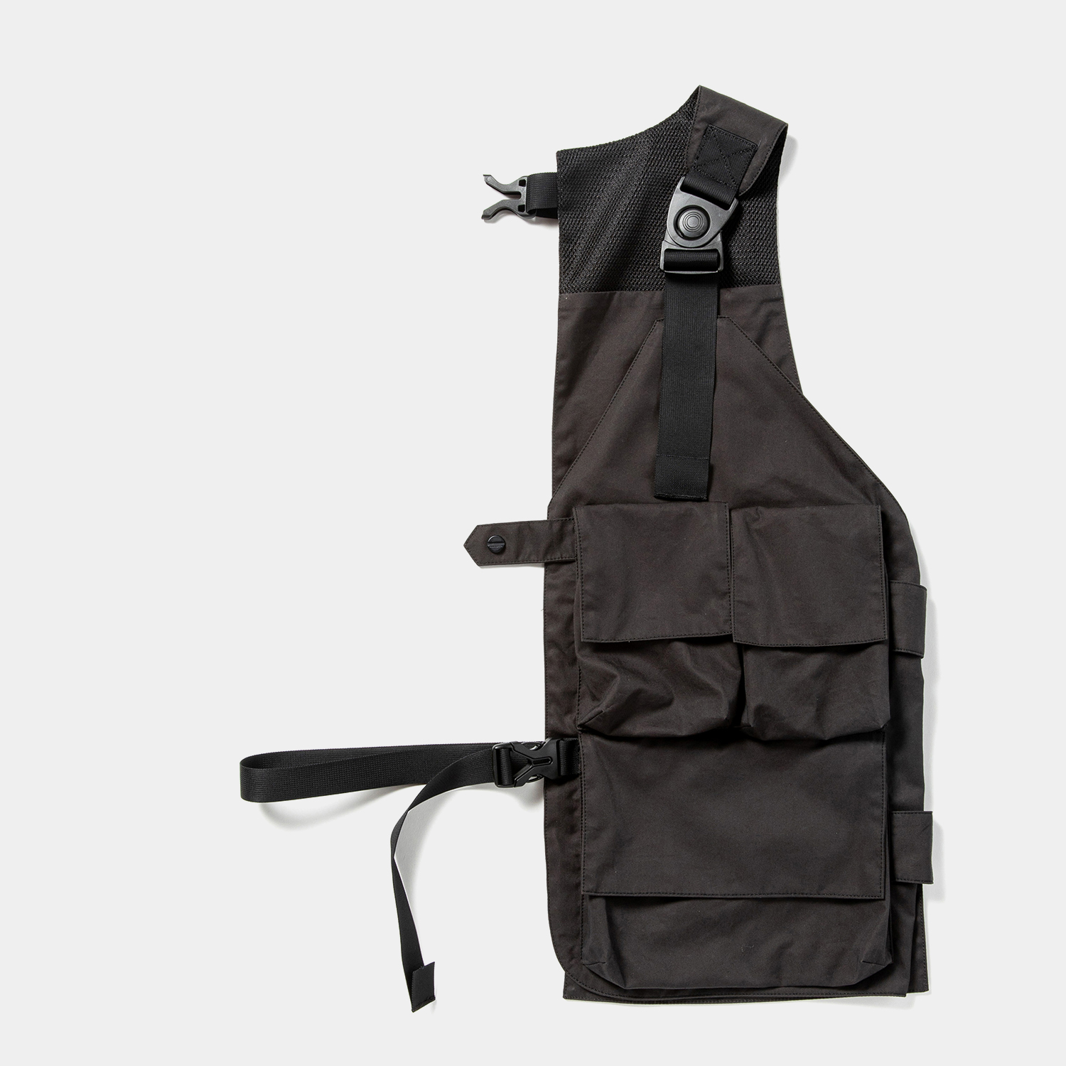 High Density Gabardine Split Vest /Off Black