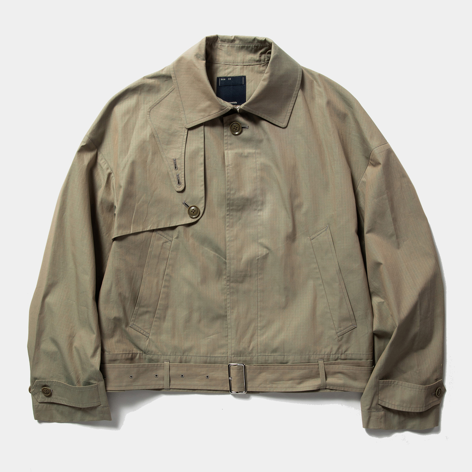 Iridescent Split Over Coat / Khaki