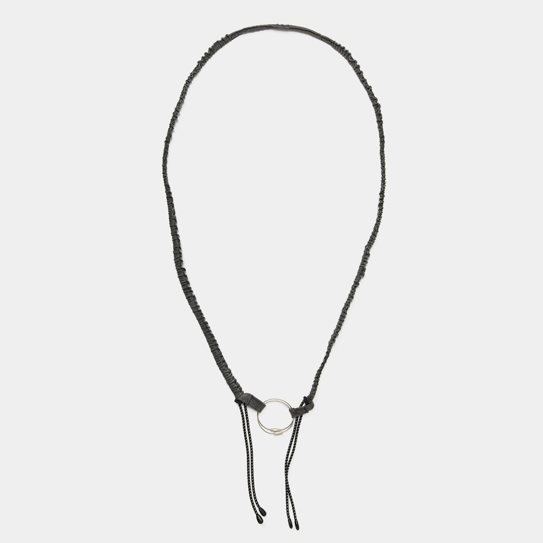 Suede Neck Strap Long / Charcoal