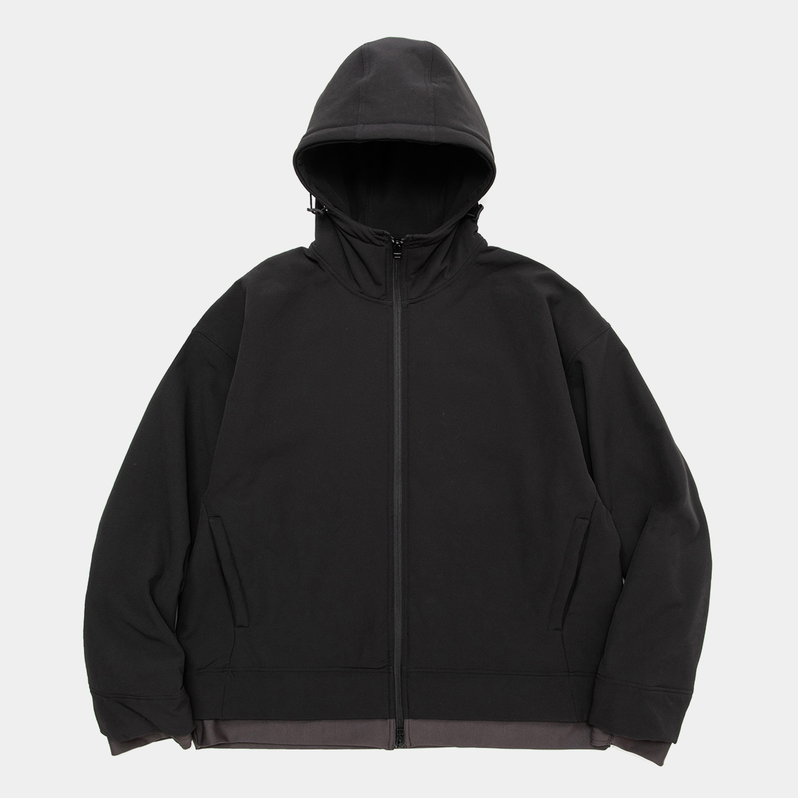 Brushed Lining Jog Hoodie / Off Black