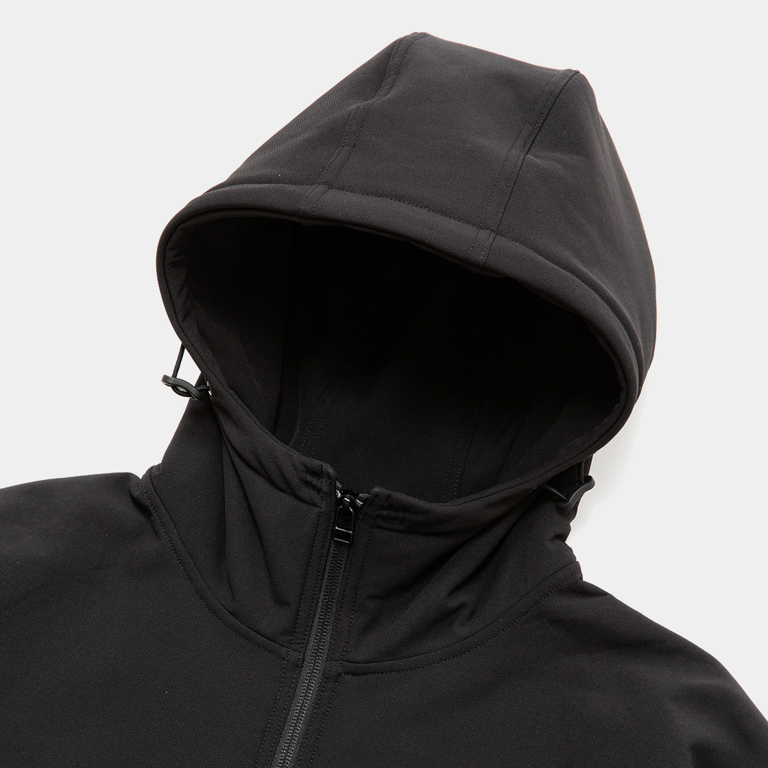 Brushed Lining Jog Hoodie / Off Black